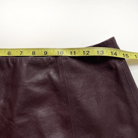 Banana Republic Lambskin Leather Skirt Ripened Berry Burgundy Size 8 NEW NWT - Picture 11 of 13